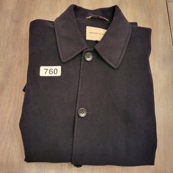 Pronto Uomo Womens Collared Long Sleeve Button Pea Coat Black Sz Medium - Picture 13 of 13